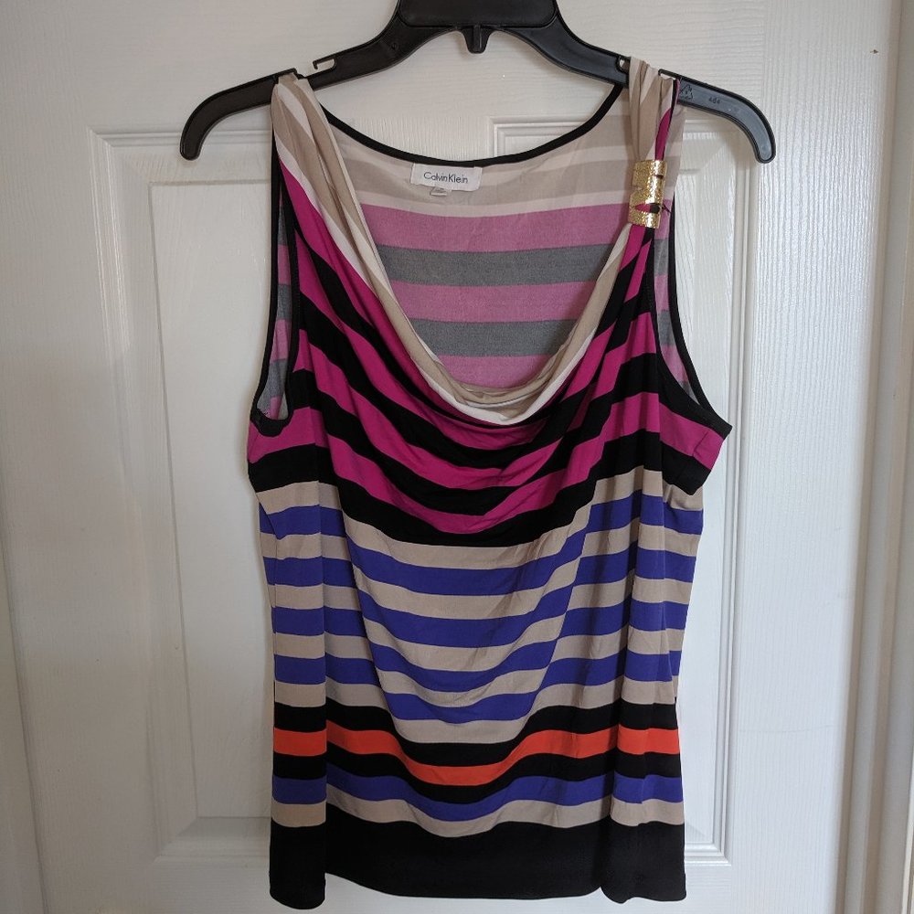 XL Calvin Klein Striped Sleeveless Top